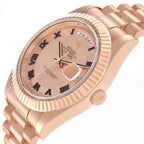 Day-Date II Concentric Roman Dial Rose Gold Mens Watch 218235 Box Card