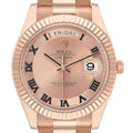Day-Date II Concentric Roman Dial Rose Gold Mens Watch 218235 Box Card