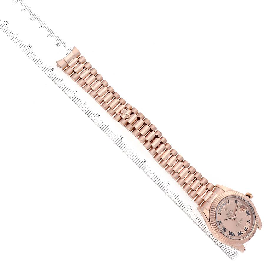 Day-Date II Concentric Roman Dial Rose Gold Mens Watch 218235 Box Card