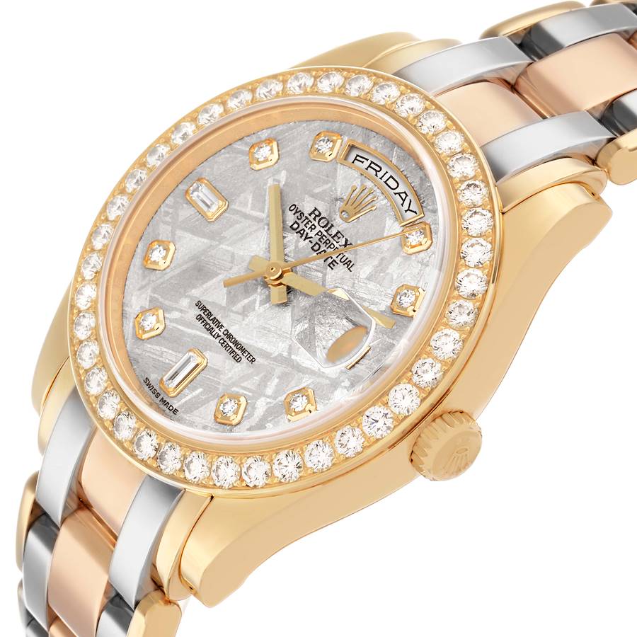 Day-Date Masterpiece Meteorite White Yellow Rose Gold Diamond Watch 18948