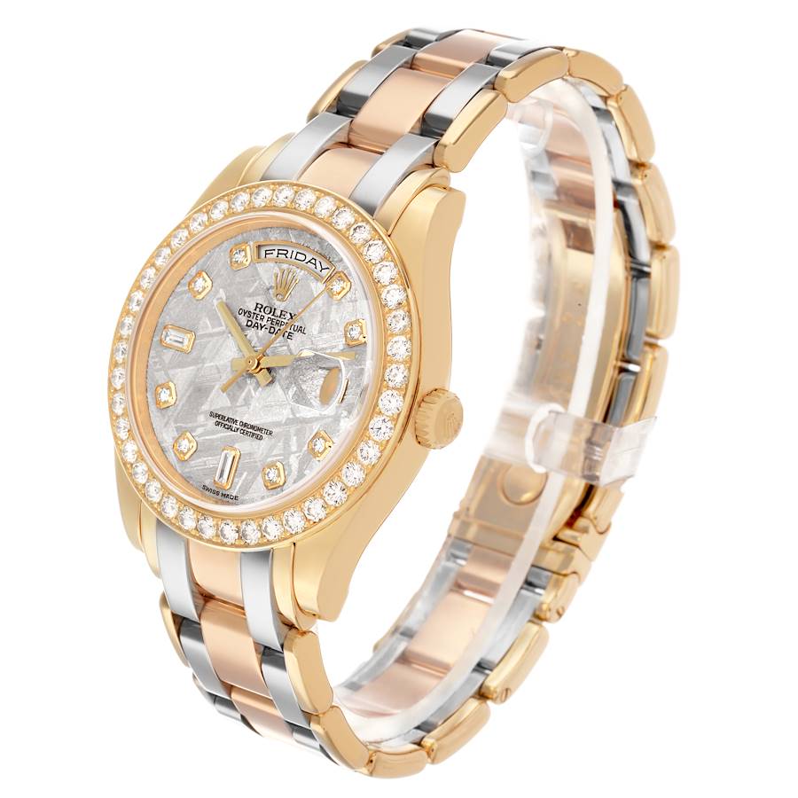 Day-Date Masterpiece Meteorite White Yellow Rose Gold Diamond Watch 18948