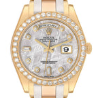 Day-Date Masterpiece Meteorite White Yellow Rose Gold Diamond Watch 18948