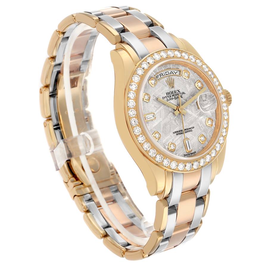 Day-Date Masterpiece Meteorite White Yellow Rose Gold Diamond Watch 18948