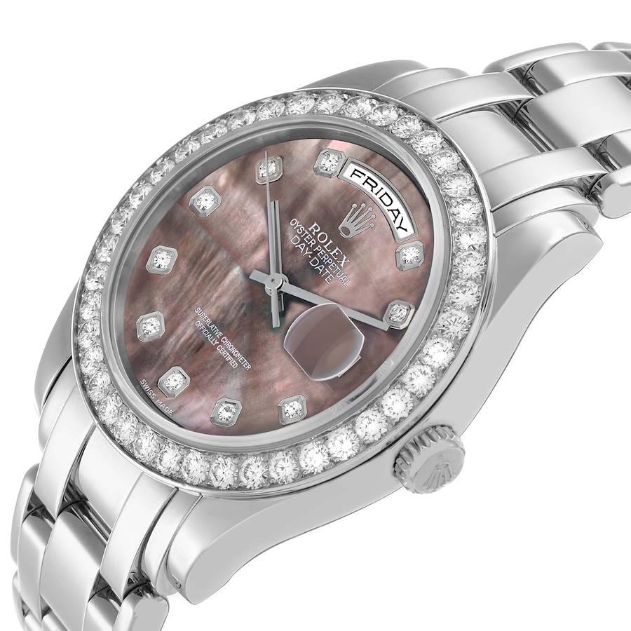 Day-Date Masterpiece Platinum MOP Diamond Mens Watch 18946