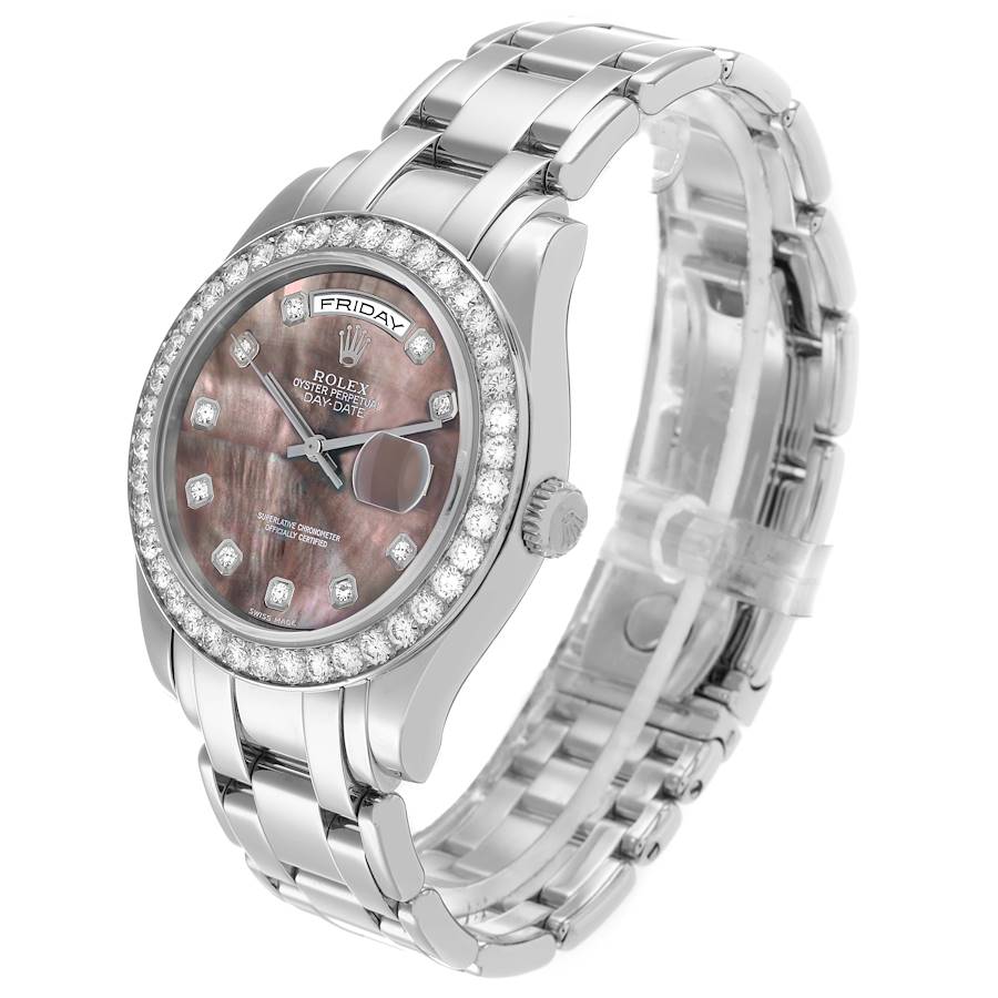 Day-Date Masterpiece Platinum MOP Diamond Mens Watch 18946