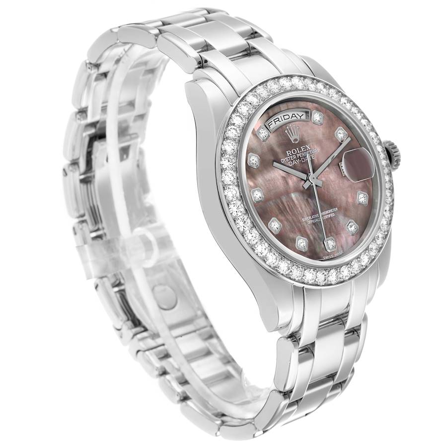Day-Date Masterpiece Platinum MOP Diamond Mens Watch 18946