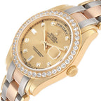 Day-Date Masterpiece White Yellow Rose Gold Diamond Watch 18948 Box Card