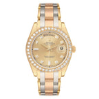 Day-Date Masterpiece White Yellow Rose Gold Diamond Watch 18948 Box Card