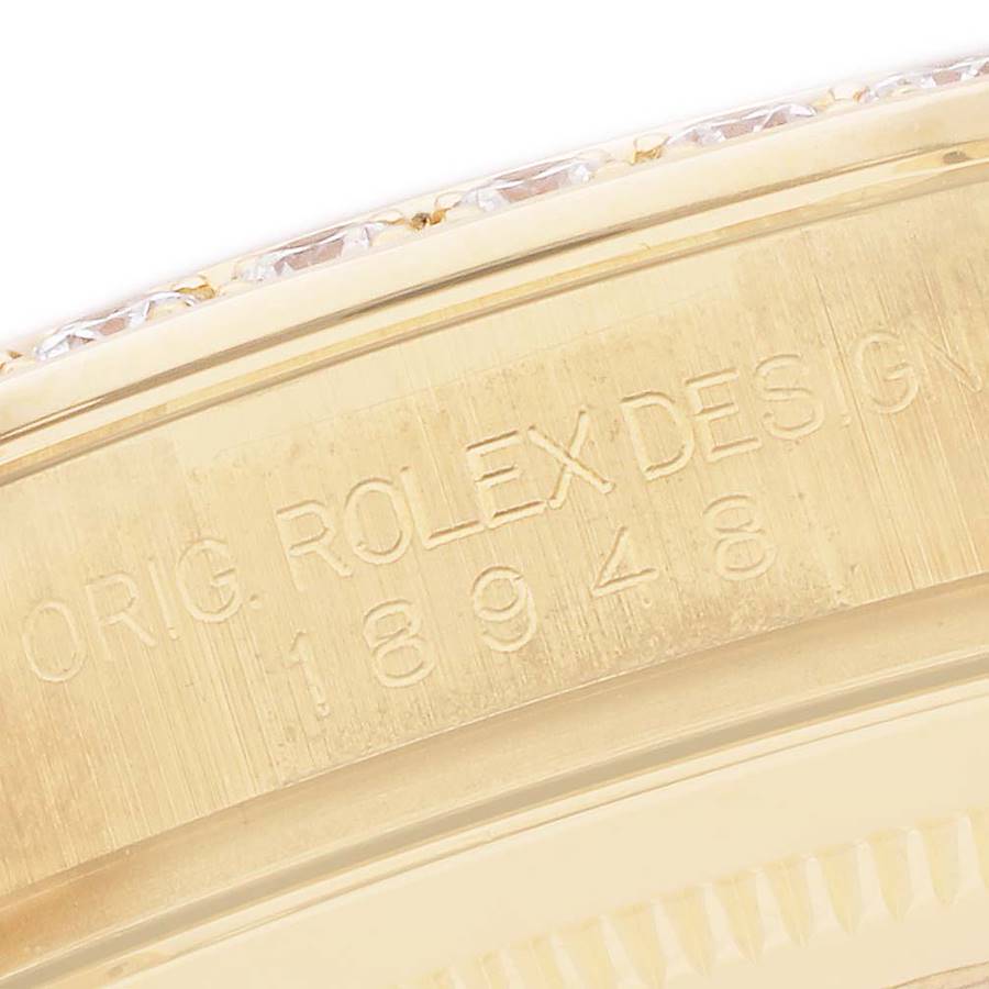 Day-Date Masterpiece White Yellow Rose Gold Diamond Watch 18948 Box Card