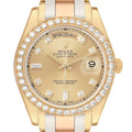 Day-Date Masterpiece White Yellow Rose Gold Diamond Watch 18948 Box Card