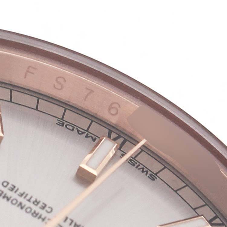 Day-Date Rose Gold Silver Dial Mens Watch 118135