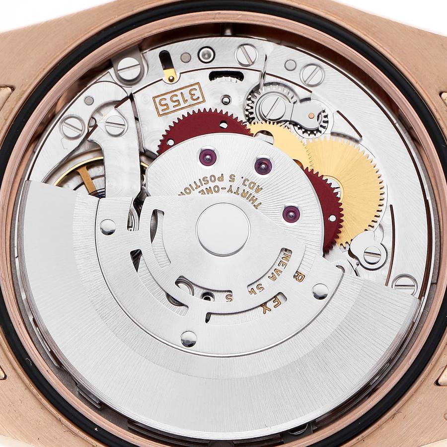 Day-Date Rose Gold Silver Dial Mens Watch 118135
