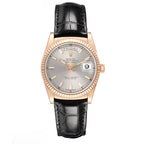 Day-Date Rose Gold Silver Dial Mens Watch 118135