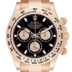 Daytona Cosmograph Rose Gold Black Dial Mens Watch 116505