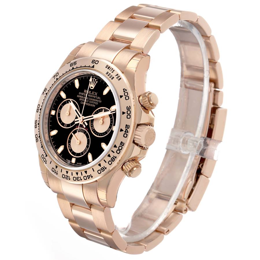 Daytona Cosmograph Rose Gold Black Dial Mens Watch 116505