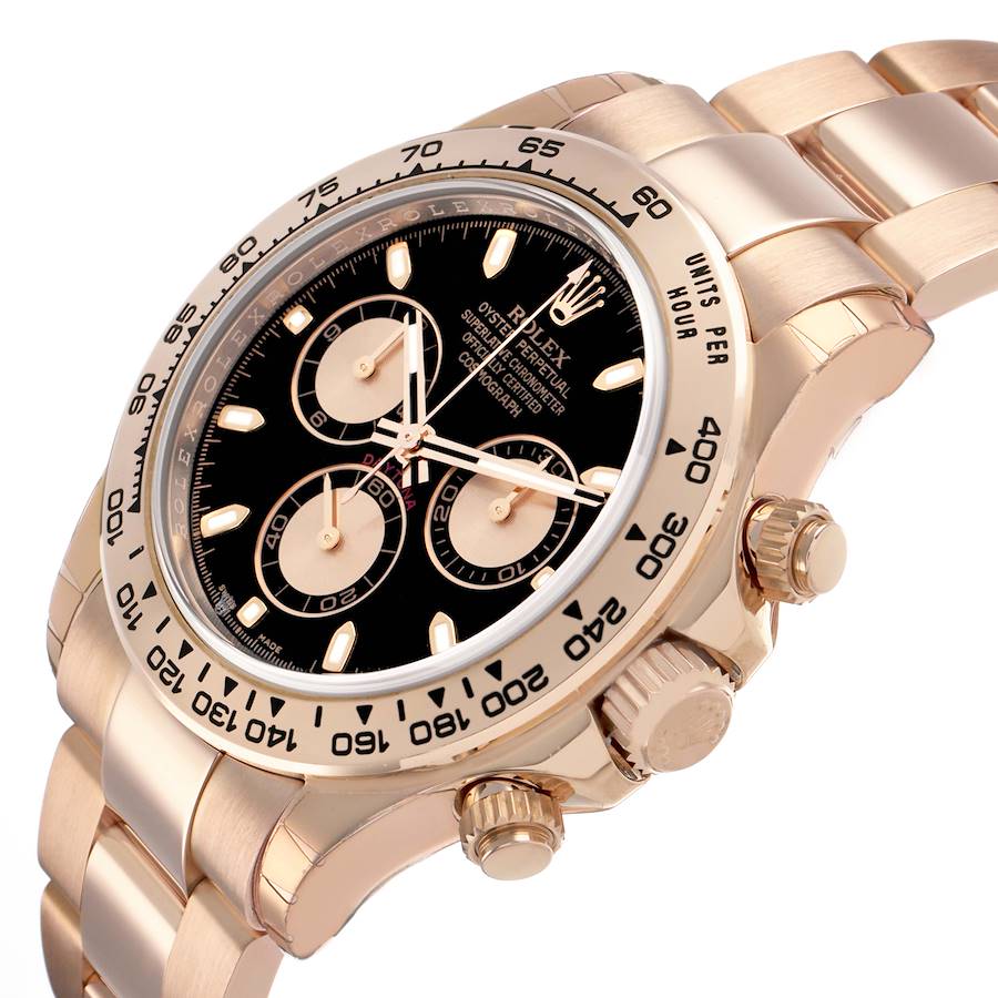 Daytona Cosmograph Rose Gold Black Dial Mens Watch 116505