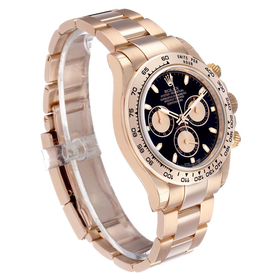 Daytona Cosmograph Rose Gold Black Dial Mens Watch 116505