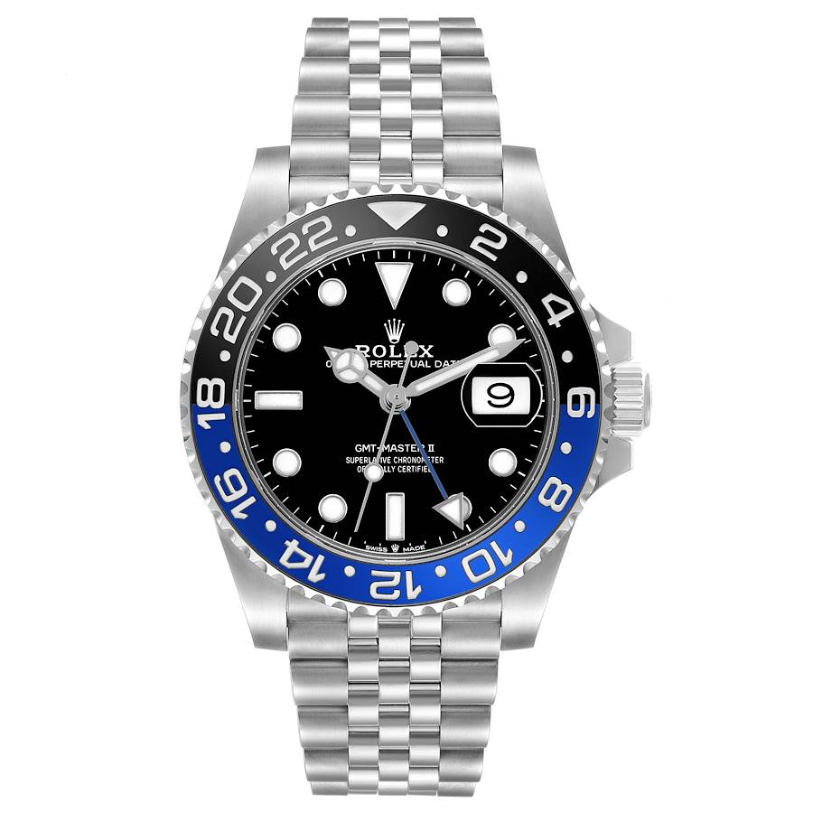 GMT Master II Black Blue Batgirl Bezel Steel Mens Watch 126710 Box Card