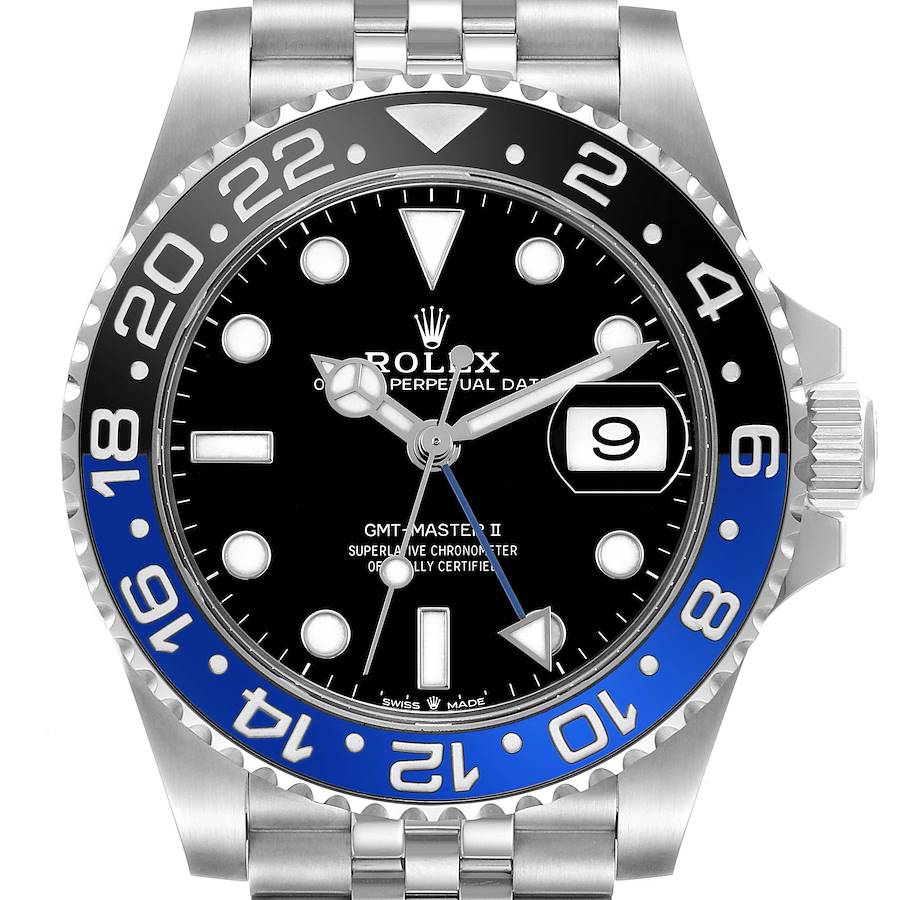 GMT Master II Black Blue Batgirl Bezel Steel Mens Watch 126710 Box Card