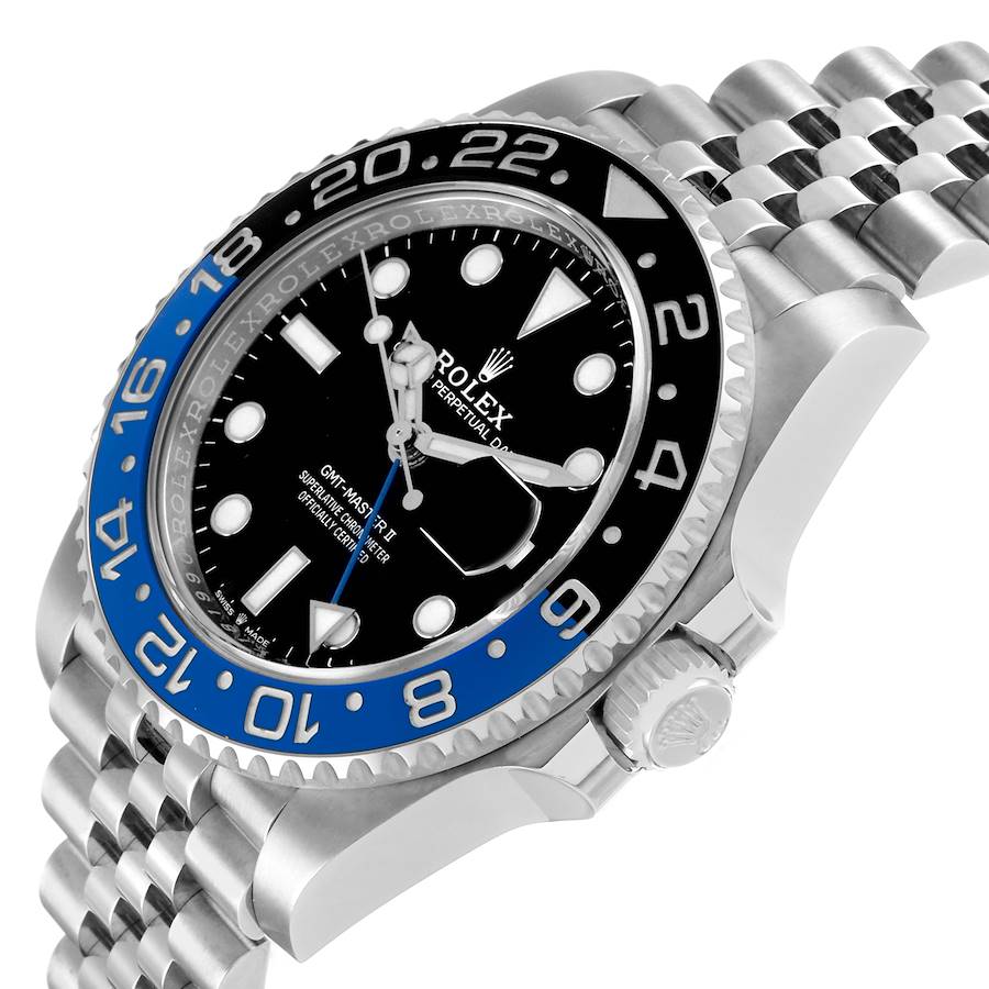 GMT Master II Black Blue Batgirl Bezel Steel Mens Watch 126710 Box Card