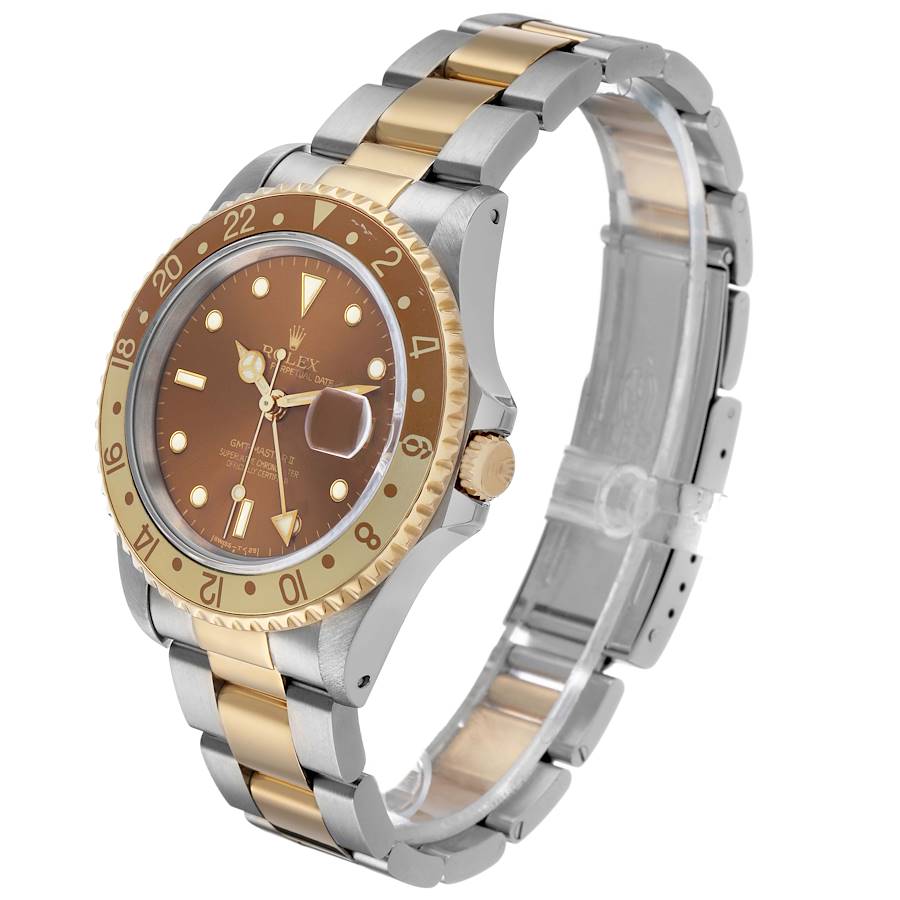 GMT Master II Root Beer Steel Yellow Gold Mens Watch 16713