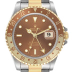 GMT Master II Root Beer Steel Yellow Gold Mens Watch 16713