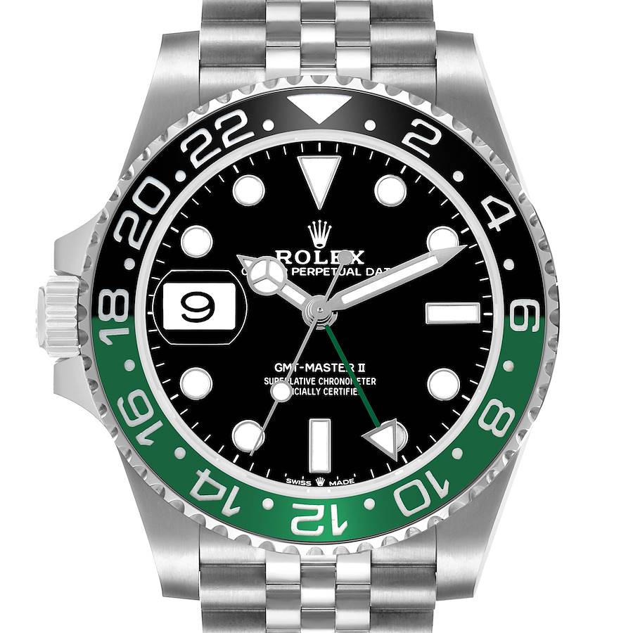 GMT Master II Steel Sprite Green Black Bezel Mens Watch 126720 Card