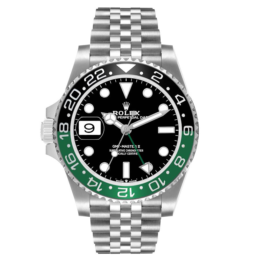 GMT Master II Steel Sprite Green Black Bezel Mens Watch 126720 Card