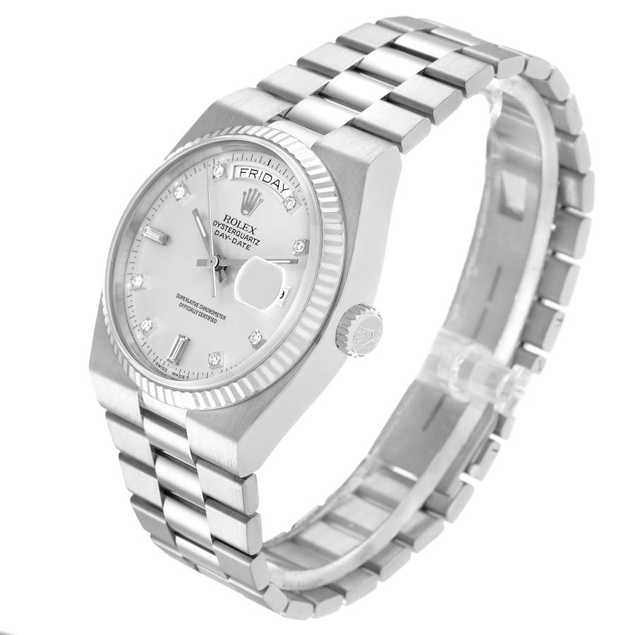 Oysterquartz President Day-Date White Gold Mens Watch 19019