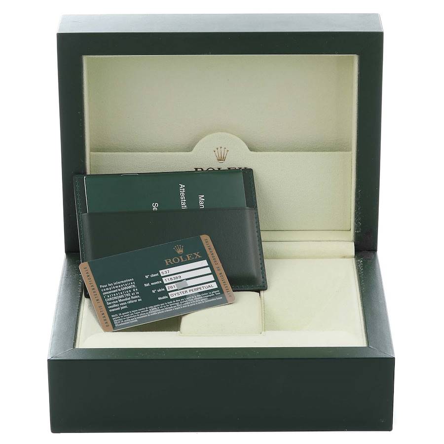 President Day-Date White Gold Diamond Mens Watch 118389 Box Card