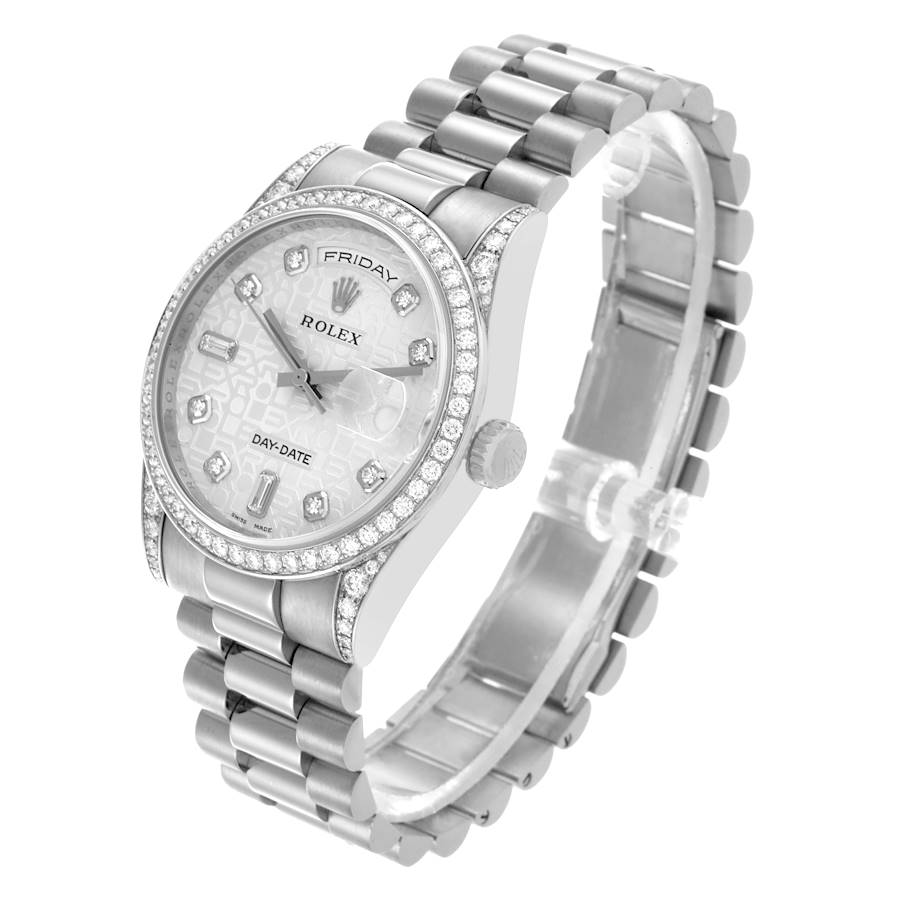 President Day-Date White Gold Diamond Mens Watch 118389 Box Card