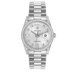 President Day-Date White Gold Diamond Mens Watch 118389 Box Card