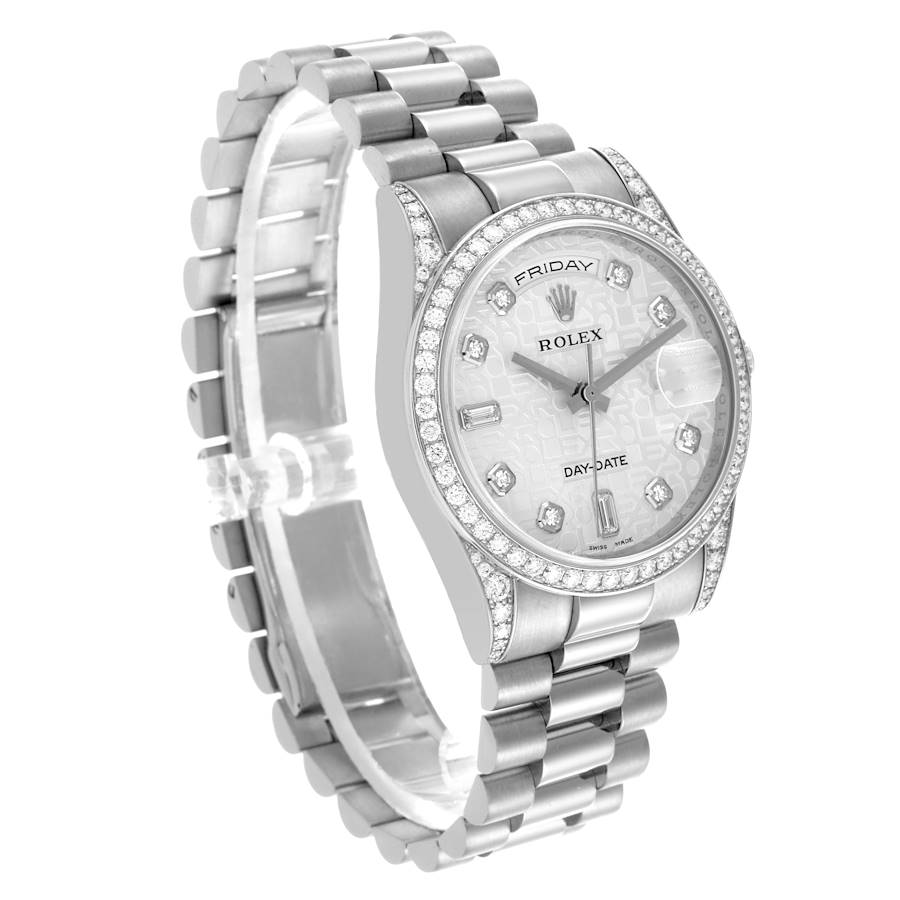 President Day-Date White Gold Diamond Mens Watch 118389 Box Card