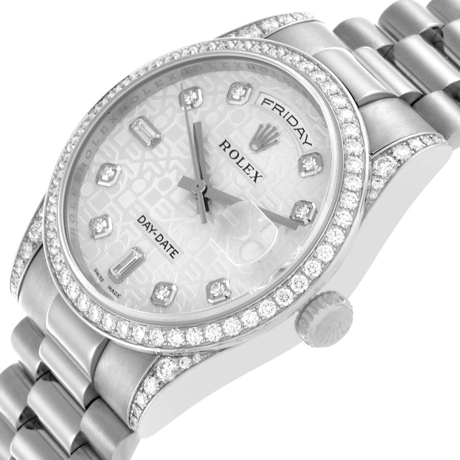 President Day-Date White Gold Diamond Mens Watch 118389 Box Card
