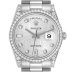 President Day-Date White Gold Diamond Mens Watch 118389 Box Card