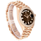 President Day-Date Rose Gold Brown Ombre Diamond Watch 128345
