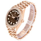 President Day-Date Rose Gold Brown Ombre Diamond Watch 128345