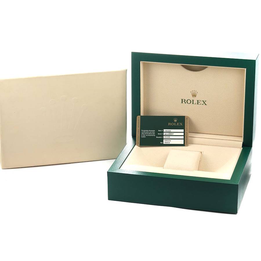 President Day-Date Yellow Gold Diamond Mens Watch 118388 Box Card