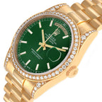 President Day-Date Yellow Gold Diamond Mens Watch 118388 Box Card