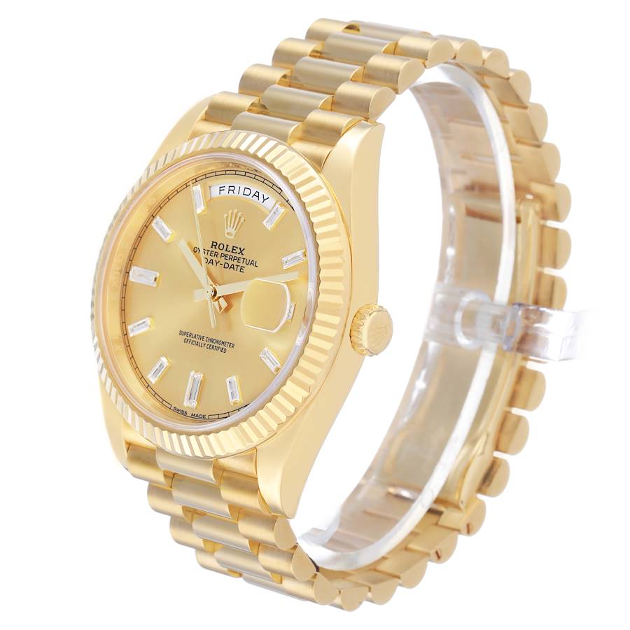 President Day-Date 40 Diamond Dial Yellow Gold Mens Watch 228238 Card