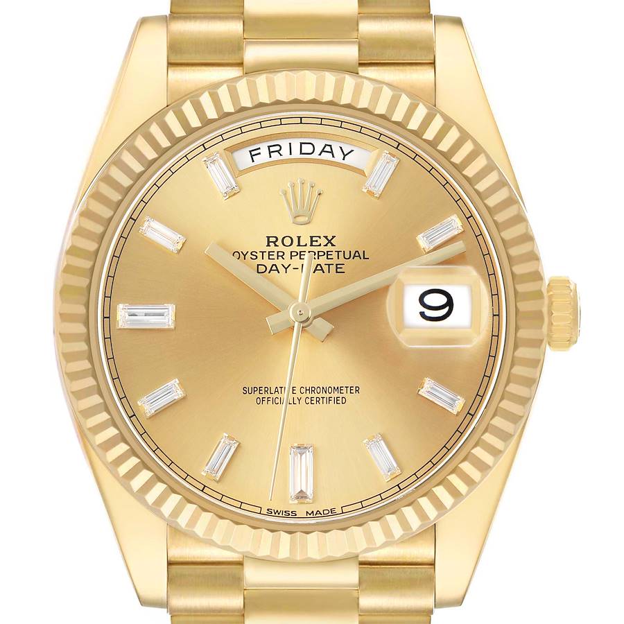 President Day-Date 40 Diamond Dial Yellow Gold Mens Watch 228238 Card