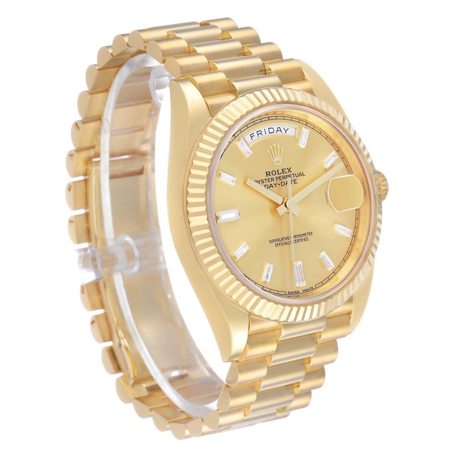 President Day-Date 40 Diamond Dial Yellow Gold Mens Watch 228238 Card
