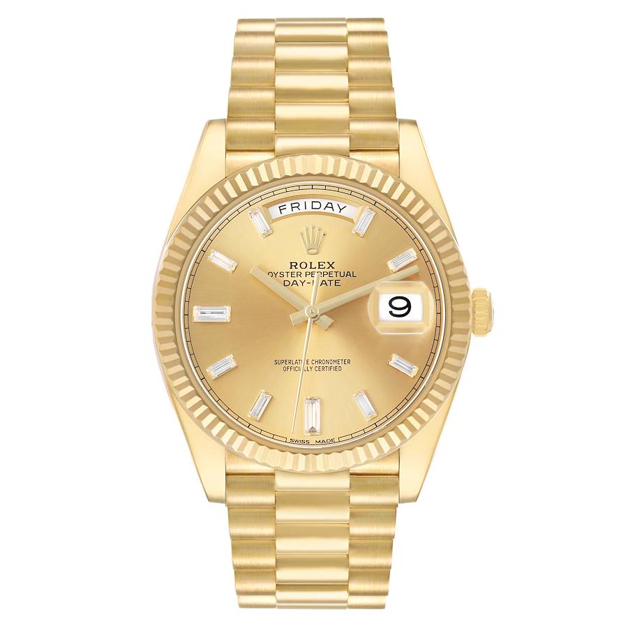 President Day-Date 40 Diamond Dial Yellow Gold Mens Watch 228238 Card