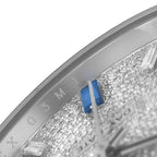 President Day-Date 40 Diamond Sapphire Platinum Mens Watch 228206 Box Card