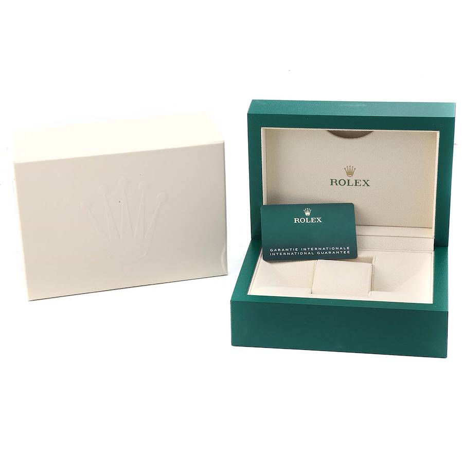 President Day-Date 40 Diamond Sapphire Platinum Mens Watch 228206 Box Card