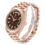 President Day-Date 40 Rose Gold Chocolate Diamond Watch 228235 Box Card