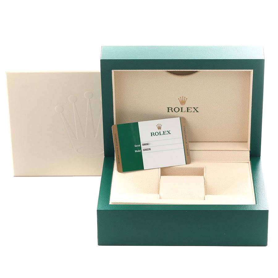 President Day-Date 40 Rose Gold Chocolate Diamond Watch 228235 Box Card