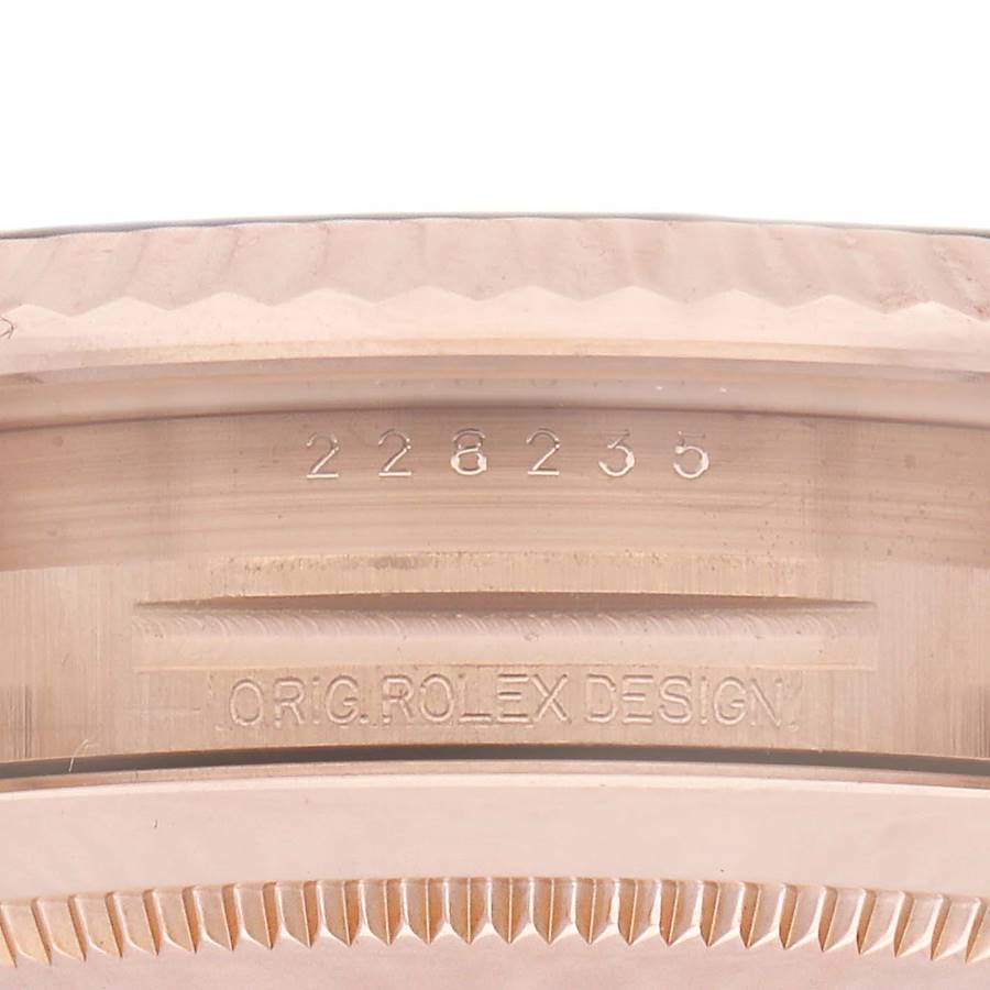 President Day-Date 40 Rose Gold Chocolate Diamond Watch 228235 Box Card