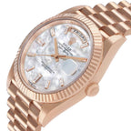 President Day-Date 40 Rose Gold MOP Diamond Watch 228235 Box Card
