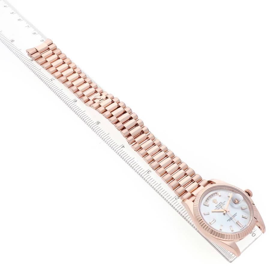 President Day-Date 40 Rose Gold MOP Diamond Watch 228235 Box Card
